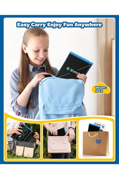 LCD Grafik Tablet Çocuk Çizim Tahtası 8.5 inch ( 22 cm ) Djital Karalama Tableti Yüksek Kalite - 3