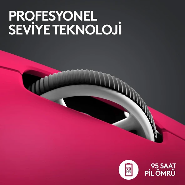 Logitech G PRO X Superlight 2 910-006798 Pembe Lightspeed Hero Şarjlı Optik Kablosuz Oyuncu Mouse OUTLET - 9