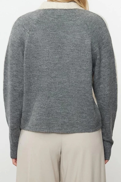 Kadın Modern Tarz Regular V Yaka Regular Triko Hırka - Resim 4