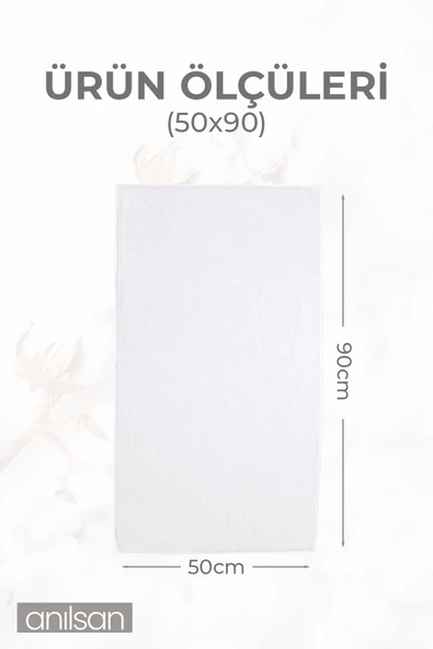 25'li Beyaz El Havlusu - 50x90 Cm, 225 Gr, %100 Pamuk, Spa Ve Otel Havlusu, Günlük Kullanıma Uygun - 4