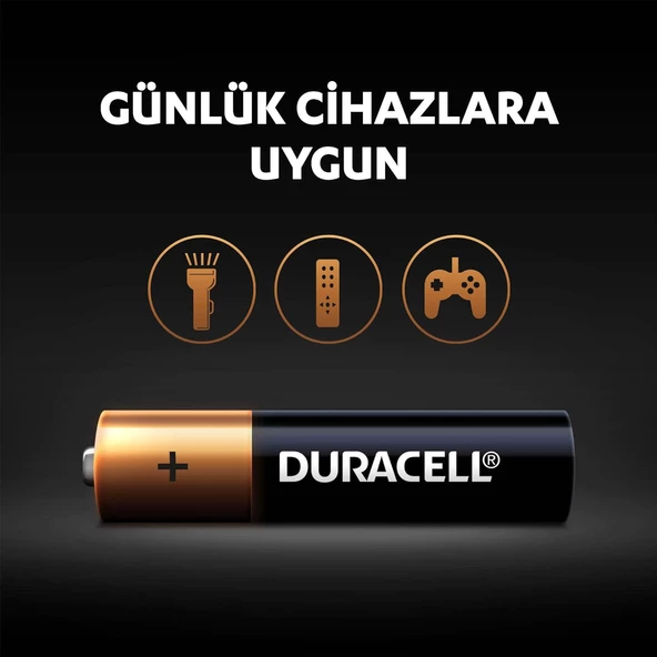 Duracell Alkalin AAA İnce Kalem Pil, 1,5V (LR03 / MN2400), 4’lü Paket - 4