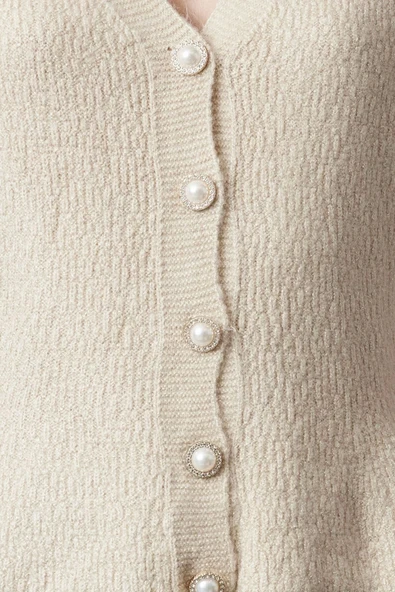 Kadın Modern Tarz Slim V Yaka Regular Triko Hırka - 2