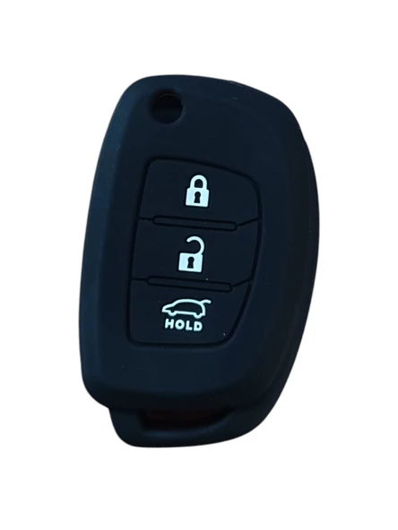 Hyundai Tucson Sonata Ix35 I20 Santa Fe Elantra Reina Anahtar Uyumlu Silikon Oto Anahtar Kumanda Kabı Kılıf Siyah