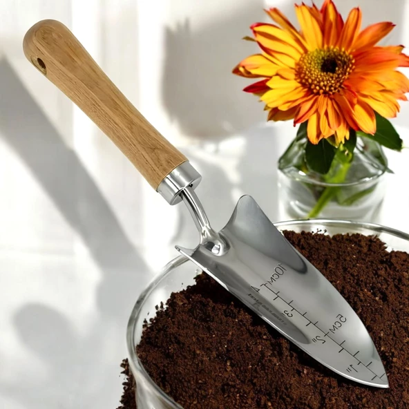 Kürek Bahçe Küreği Ölçekli Bahçıvan Saksı Çiçek Bitki Mini El Küreği Fide Toprak Hobi Dar 32 cm - 7