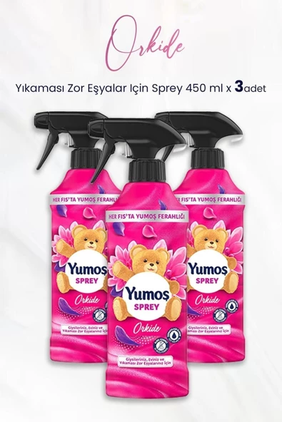 Yumoş Extra Sprey Yıkaması Zor Eşyalar Için Orkide 3 x 450ml