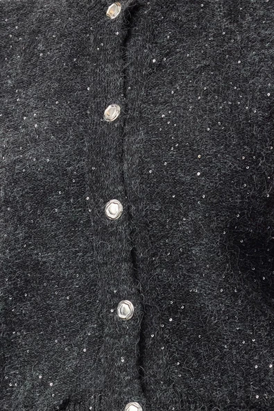 Kadın Modern Tarz Regular Bisiklet Yaka Regular Triko Hırka - Resim 2