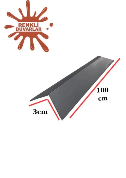 Renkli Duvarlar 100cm ATC Dekoratif Antrasit Gri L Köşe Duvar ÇItası Kapama Çıtası Duvar Lambirisi Paneli L Köşesi - Resim 2