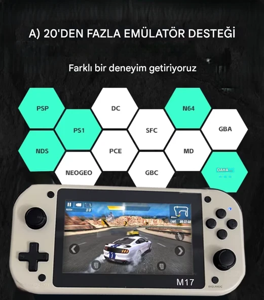 QASUL 4.3 inç Oyun Konsolu  25 Simülatörü Destekler, 20000 den fazla oyunlu 64 GB SD  Kart Hediye - 4