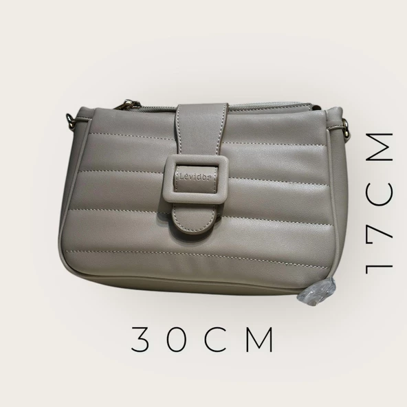 Levidor Özel Renk El Ve Kol Çantası Olarak Tasarlanmış Suni Deri Bayan Omuz Çantası LEVDR.7363930059KUM - Resim 2