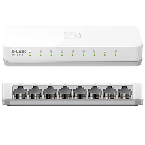 D-LINK 8port DES-1008C/E 10/100 Yönetilemez Switch - Resim 2