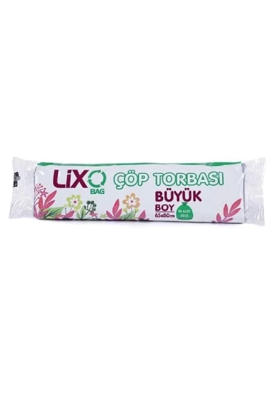 Büyük Boy Çöp Torbası 65 x 80 cm 10 Lu Rulo x 1 Paket = 10 Adet (Mavi) - 1