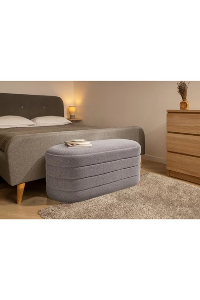 Framgan Gri Bench Puf -yatak Ucu Bench - Bench Koltuk - Modern Bench Modelleri - Oturma Bankı - Küçük Koltuk