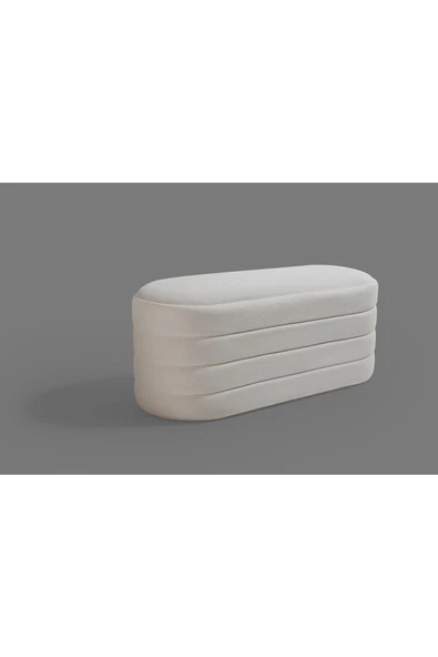 Framgan Beyaz Bench Puf -yatak Ucu Bench - Bench Koltuk Modern Bench Modelleri Oturma Bankı - Küçük Koltuk - 3