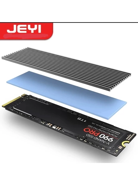 M.2 2280 SSD NVME NOTEBOOK (LAPTOP) UYUMLU SOĞUTUCU ALÜMİNYUM ALAŞIMLI ISI EMİCİ PASİF SOĞUTUCU -TERMAL PAD YENİ NESİL - 2