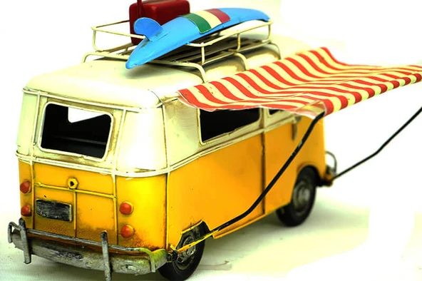 Dekoratif Metal Minibüs Tenteli Camper Van Vosvos C0180 Modeli-M135 - 4