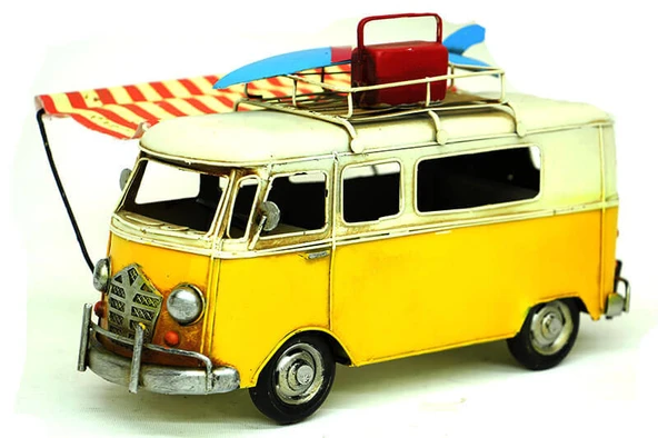 Dekoratif Metal Minibüs Tenteli Camper Van Vosvos C0180 Modeli-M135 - 3