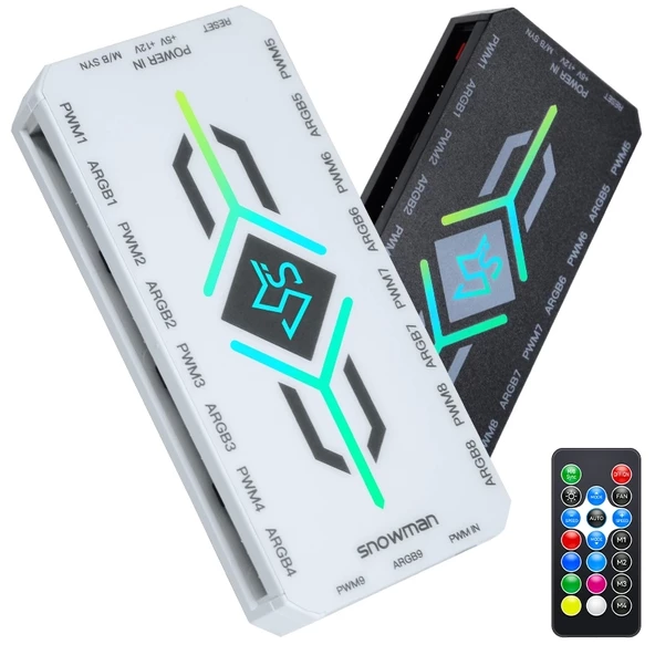 SNOWMAN ARGB 5V 3 PİN + PWM 12V 4 PİN FAN ÇOKLAYICI - 2