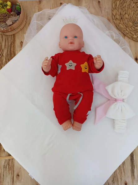 Yenidoğan Bal Peteği My Prince Taç Nakışlı Delüks Kundak Bebek Battaniyesi - 4