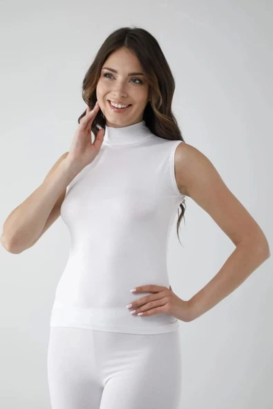 Vivaldi Kadın Beyaz Sıfır Kol Balıkçı Body 350 - 6