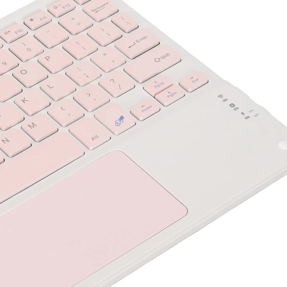 Samsung Galaxy Tab A SM-T510 (2019) Uyumlu Kablosuz Bluetooth Dahili Bataryalı Şarjlı TouchPad'li Türkçe Q Klavye - Pembe - Resim 4