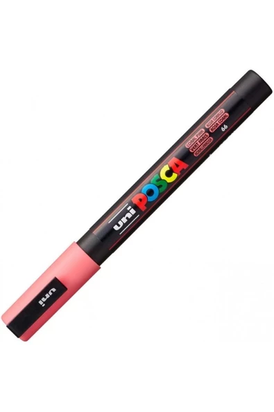 UNİ POSCA SU BAZLI POSTER MARKER 0.9-1.3 MERCAN PEMBE - Resim 2