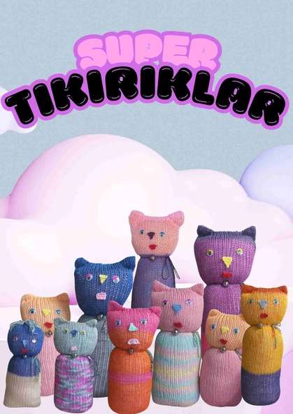 Tıkırık Örgü Yastık Uyku ve Oyun Arkadaşı Şeker&Fıstık - 35 cm-45 cm - Resim 2