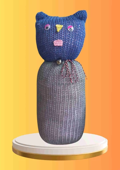 Tıkırık Örgü Yastık Uyku ve Oyun Arkadaşı Cingöz - 35 cm