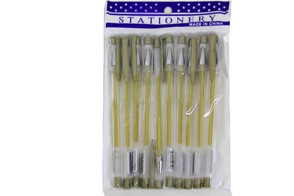 Tükenmez Kalem Gümüş Mürekepli 10'lu Deste 10'le Paket - 4