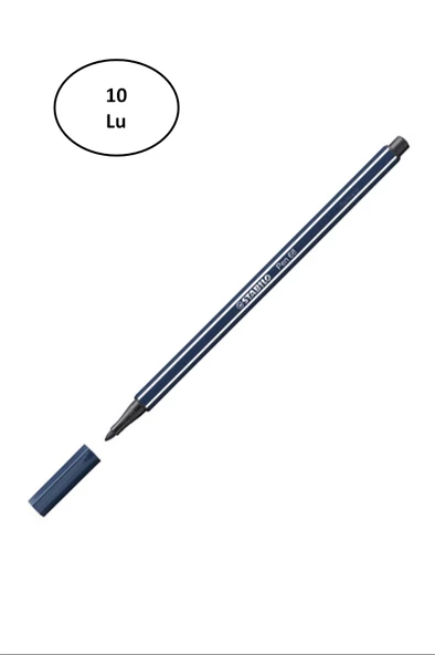 Umut Stabilo Pen 68 Mavi Siyah 68/98 10'lu