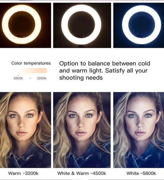 Kuaför Makyaj Çekimleri Selfie Işığı Sürekli 14 inç Işık 2m Stand - 4