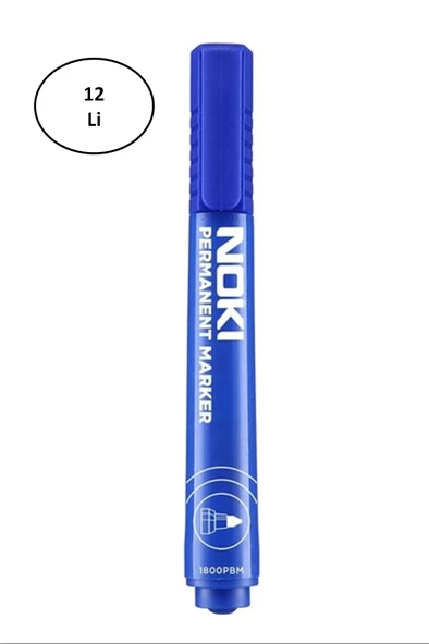 Noki 1800 Marker Yuvarlak Uç Mavi Kalem 12'Li