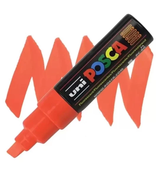 Uni-Ball Posca 8.0 Su Bazlı Boyama Markörü F.Turuncu-6-PKT