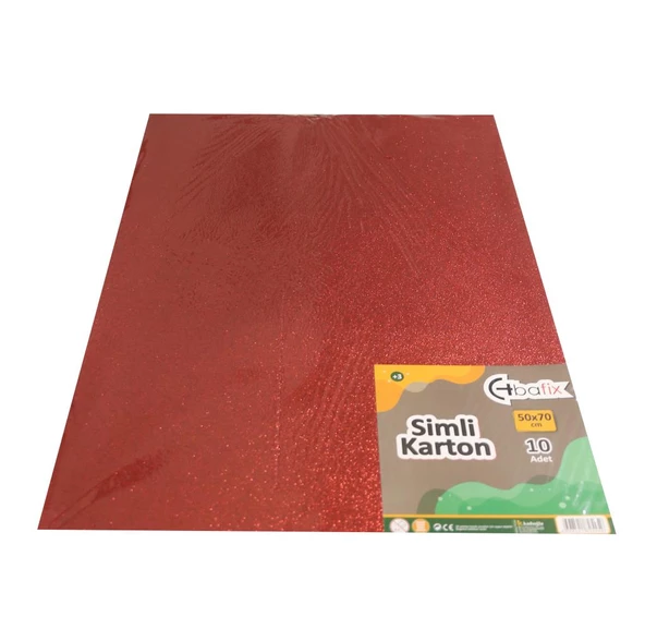 Bafix Simli Karton 50x70 Kırmızı-10-PKT