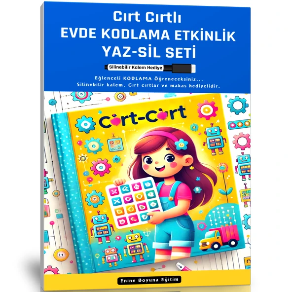 Cırt Cırtlı Evde KODLAMA Etkinlik YAZ-SİL Kitabı ürün görseli 1