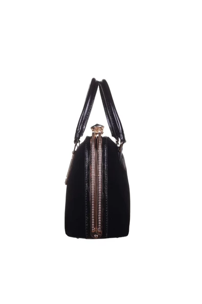 Armine Kadın Omuz Çantası 339 Siyah Süet - Resim 4