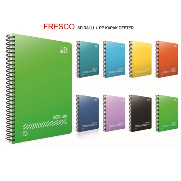 Gıpta Fresco Spiralli Plastik Kapak Defter A4 80 YP Çizgisiz 4877
