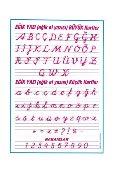 Gülpaş Bitişik Eğik El Yazısı Selefonlu Çıtalı( 50*70)