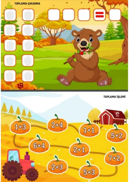 Cırt Cırtlı Evde Matematik Etkinlik YAZ-SİL Kitabı - Resim 5