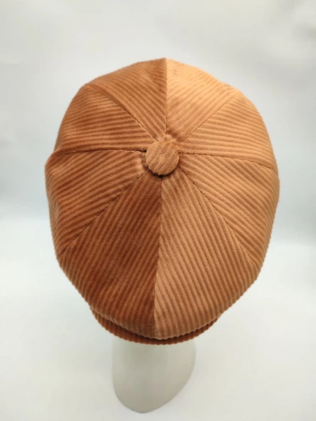 Kadife Kumaş Klasik Erkek Kasket Modern Tarz Taba Renk - 4