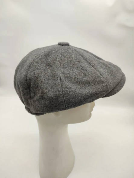 Erkek Klasik Kasket Sekiz Parça Gri Renk - 8