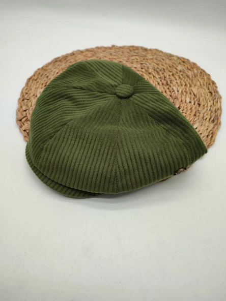 Kadife Kumaş Klasik Erkek Kasket Modern Tarz Yeşil Renk - 5