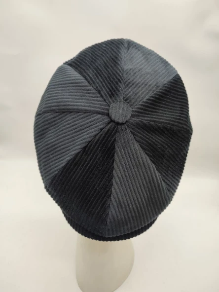 Kadife Kumaş Klasik Erkek Kasket Modern Tarz Siyah Renk - 9