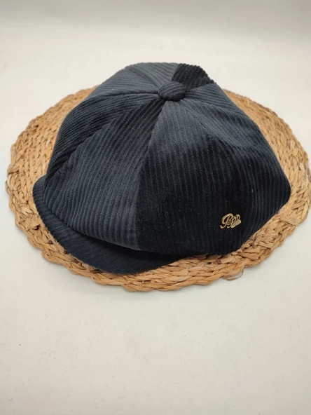 Kadife Kumaş Klasik Erkek Kasket Modern Tarz Siyah Renk - 6