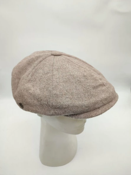 Erkek Klasik Kasket Sekiz Parça Bej Renk