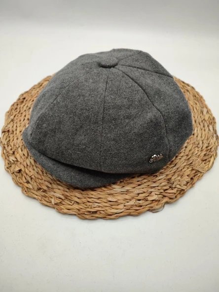 Erkek Klasik Kasket Sekiz Parça Gri Renk - 6