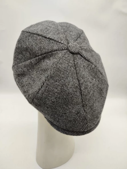 Balık Sırtı Erkek Klasik Kasket Sekiz Parça Füme Renk - 2