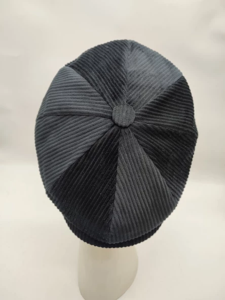 Kadife Kumaş Klasik Erkek Kasket Modern Tarz Siyah Renk - 4