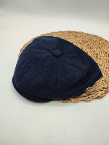 Erkek Klasik Kasket Sekiz Parça Lacivert Renk - 5