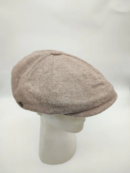 Erkek Klasik Kasket Sekiz Parça Bej Renk - 10