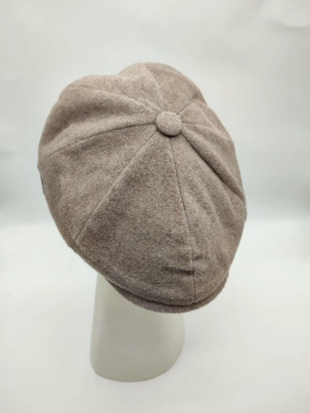 Erkek Klasik Kasket Sekiz Parça Bej Renk - 7